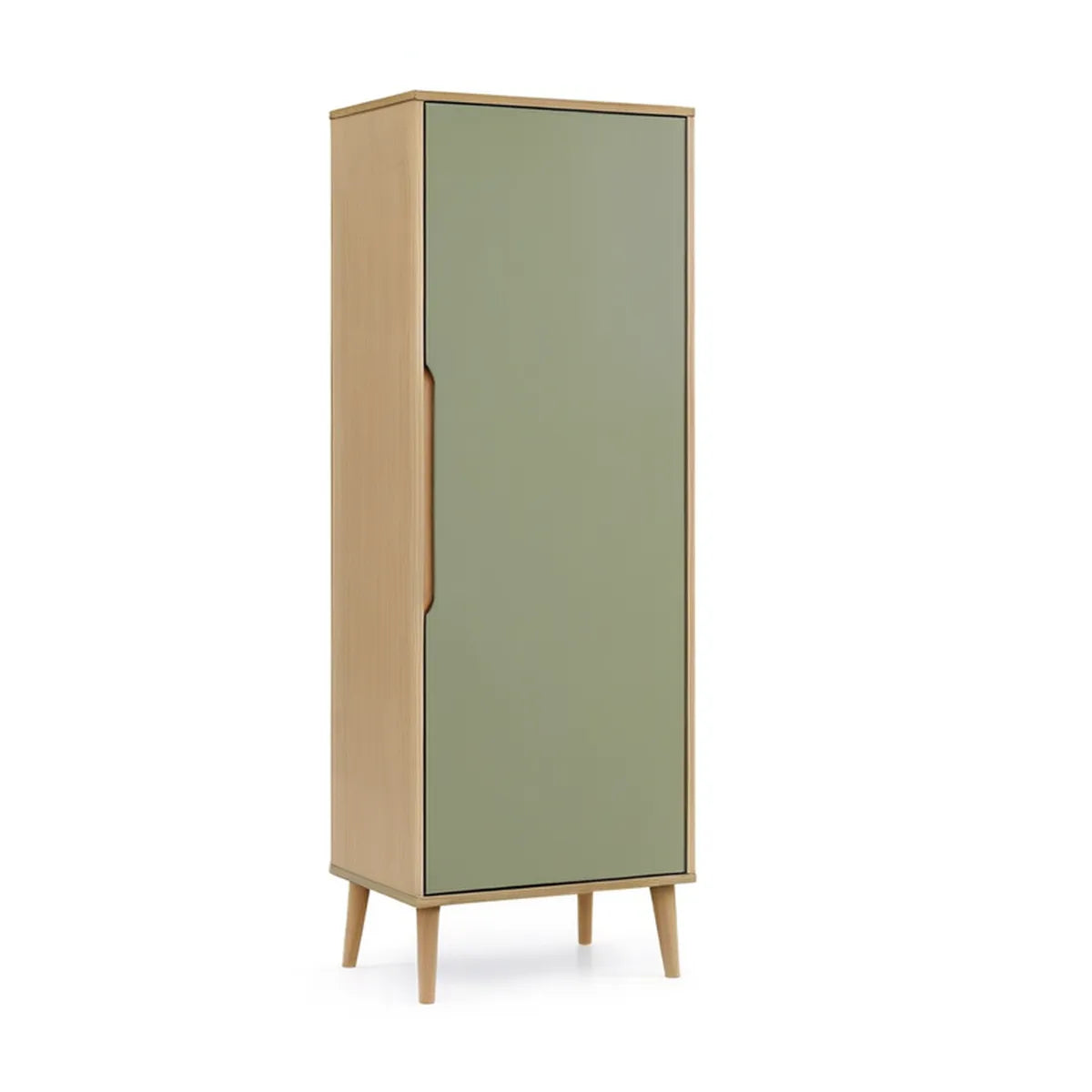 Szafa jednodrzwiowa 60 x 45 x 180 cm zielony szałwiowy i jasny dąb