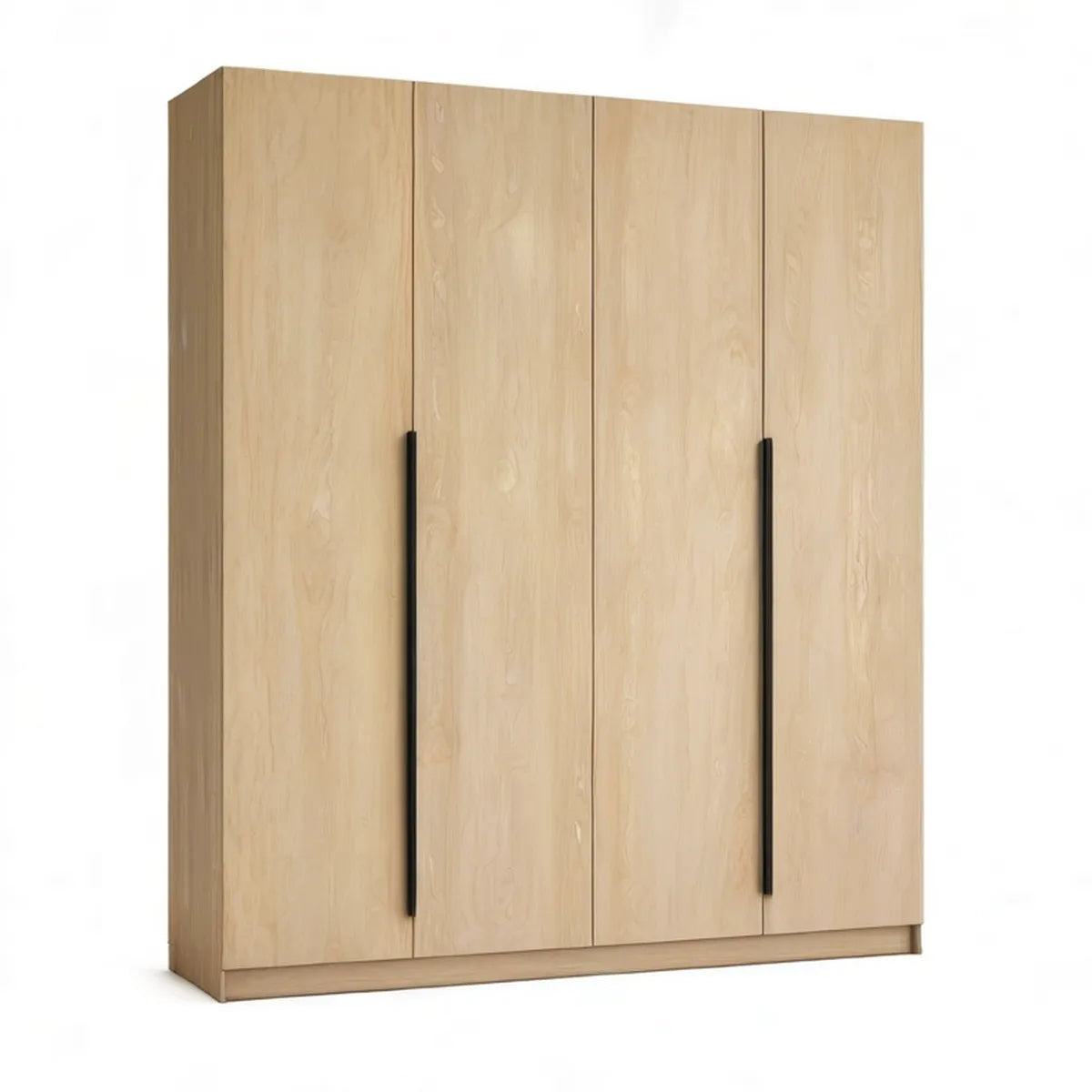Szafa czterodrzwiowa z płyty laminowanej w kolorze jasnego dębu, 200 × 60 × 200 cm