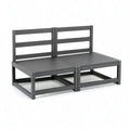 Sofa ogrodowa 2-osobowa ze stali, antracytowa, 120 x 65 x 75 cm