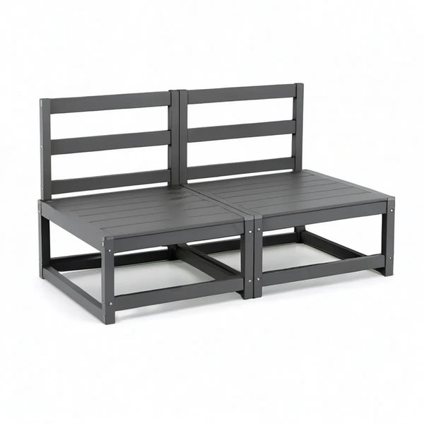 Sofa ogrodowa 2-osobowa ze stali, antracytowa, 120 x 65 x 75 cm